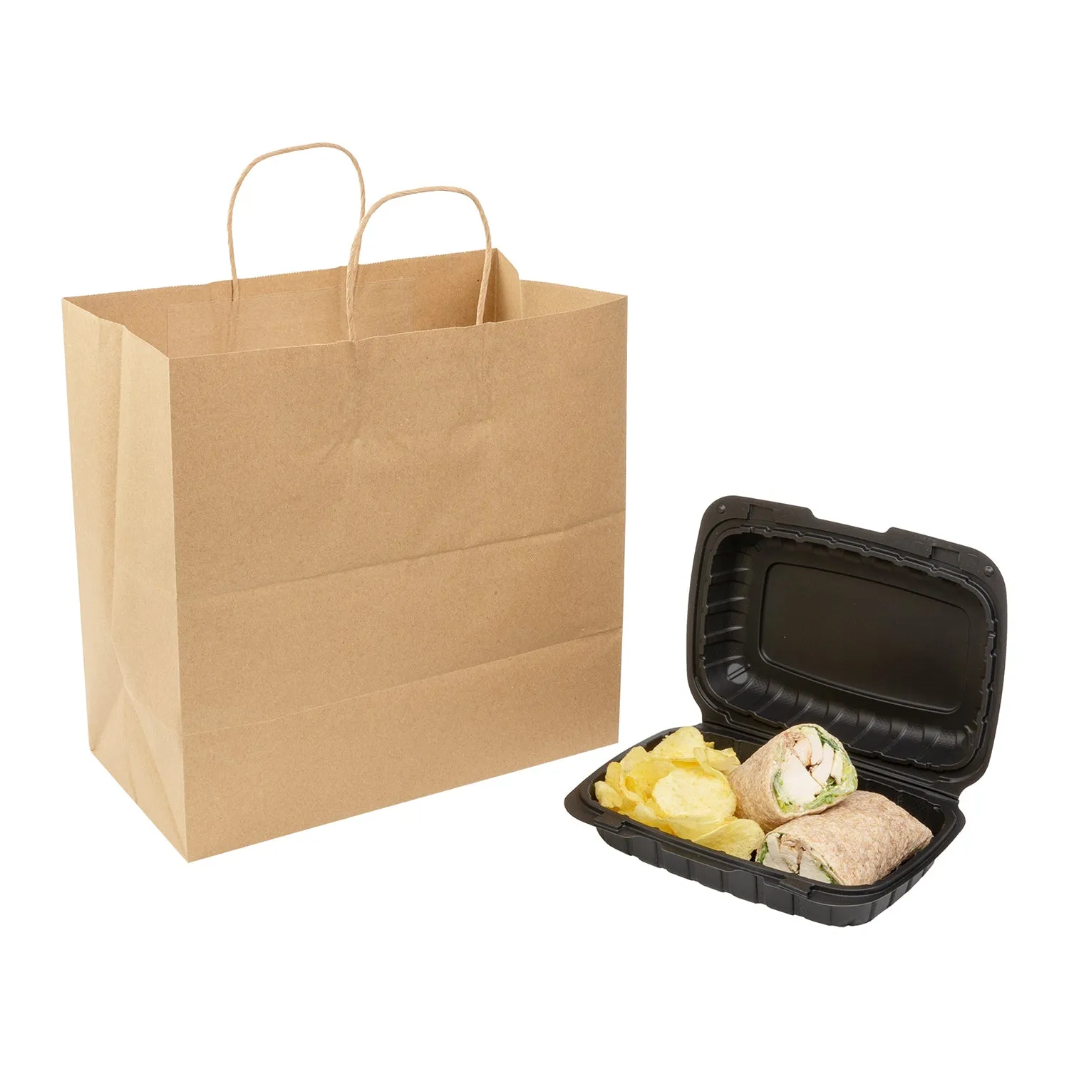 13" x 7" x 13" Twisted Handle Kraft Paper Bags, Case of 250
