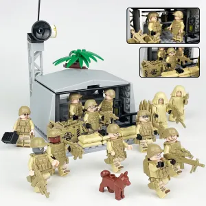 1605a Field Command Post Post Stalking Station Small Particle Military Model Children Assembling Building Blocks Toy Weapon