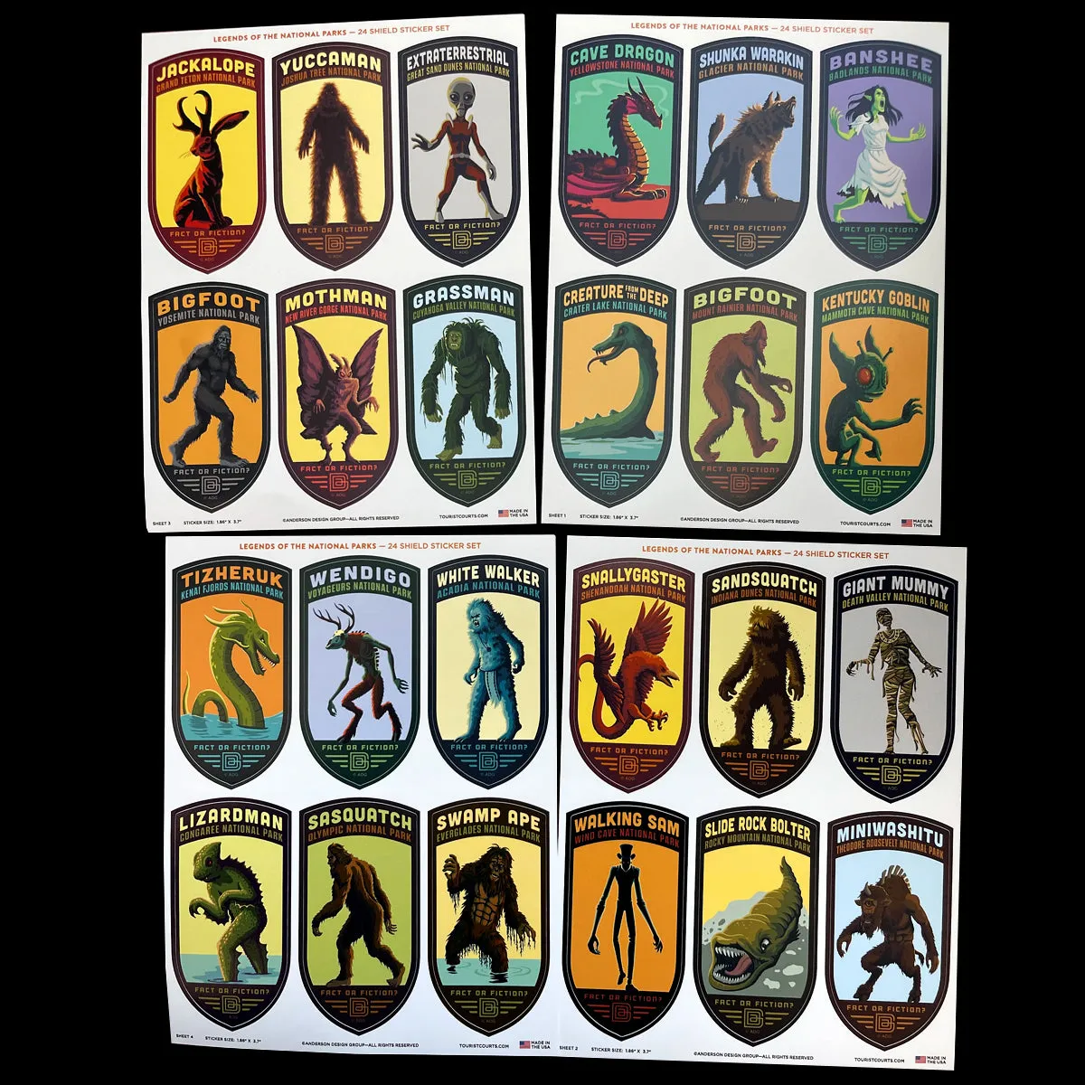 24-Piece Legends of the National Parks Sticker Set