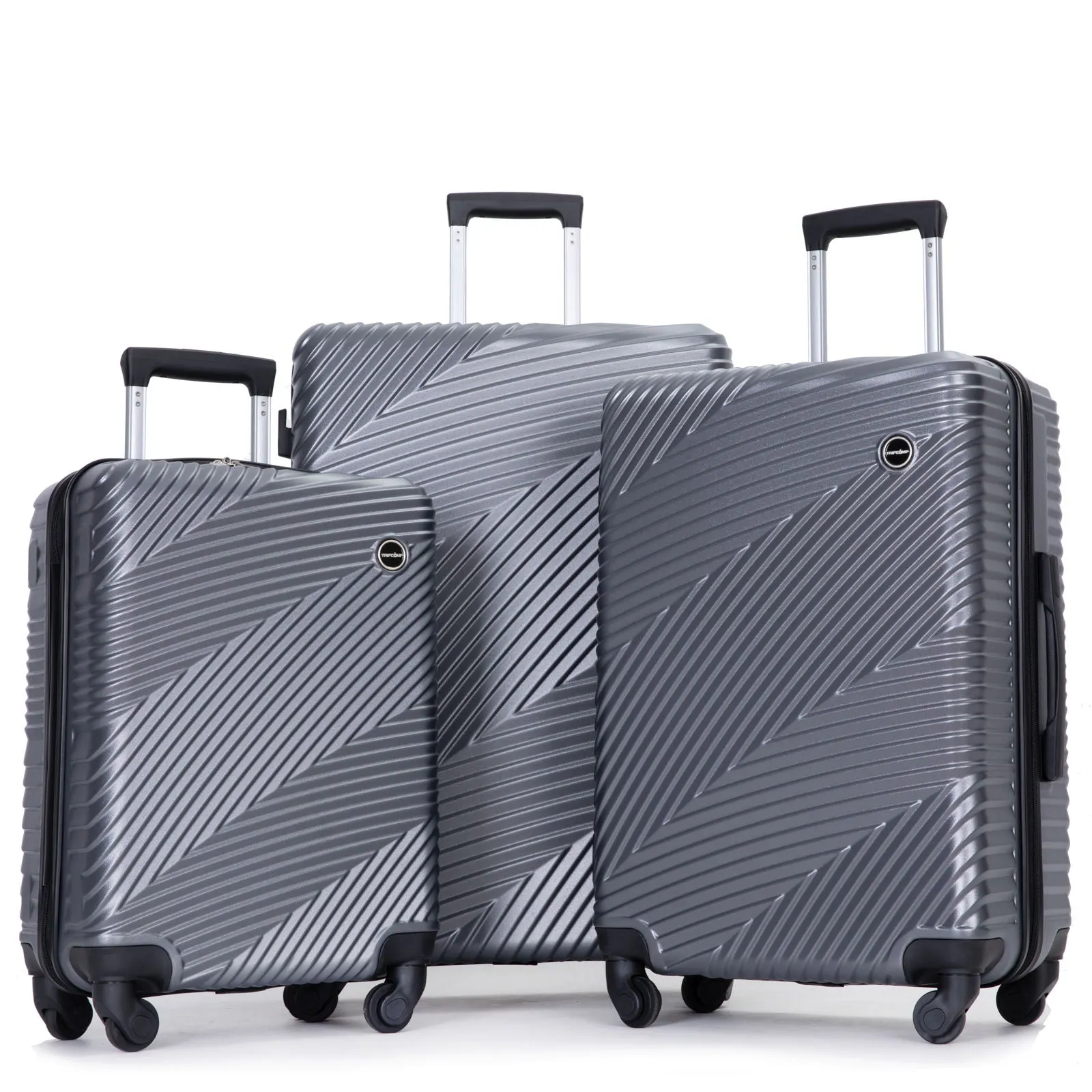 3 Piece Luggage Sets Lightweight Suitcase With Two Hooks, Spinner Wheels, by Couch.com