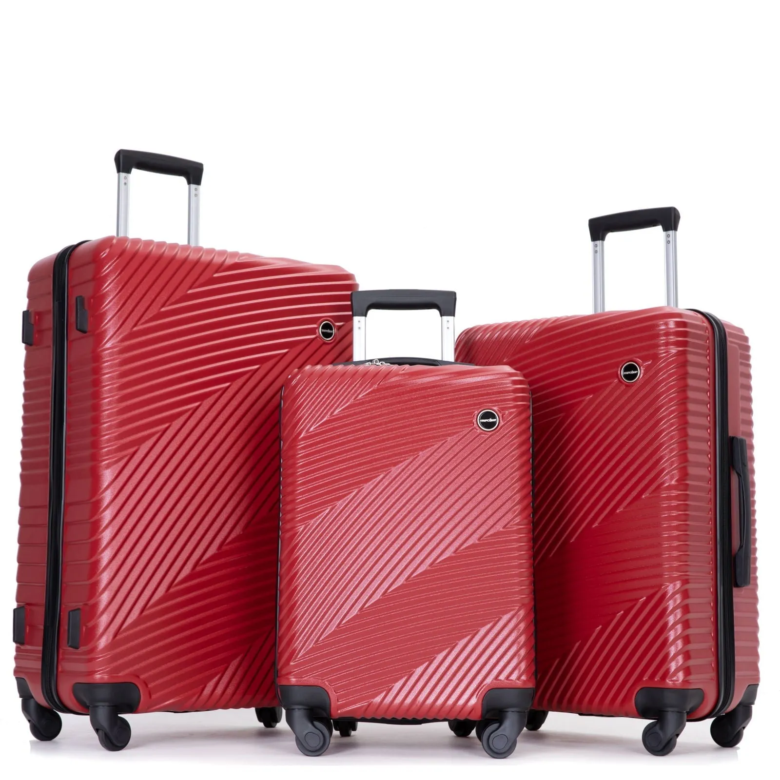 3 Piece Luggage Sets Lightweight Suitcase With Two Hooks, Spinner Wheels, by Couch.com