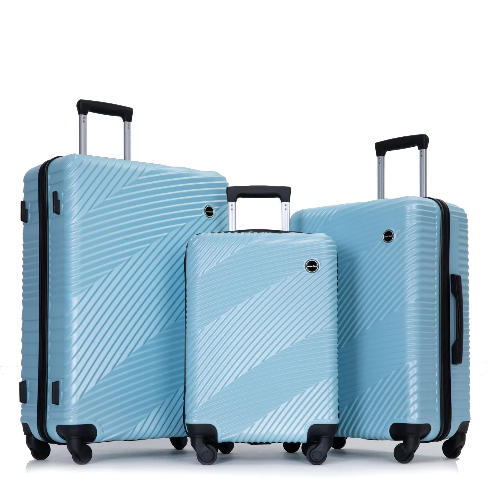 3 Piece Luggage Sets Lightweight Suitcase With Two Hooks, Spinner Wheels, by Couch.com