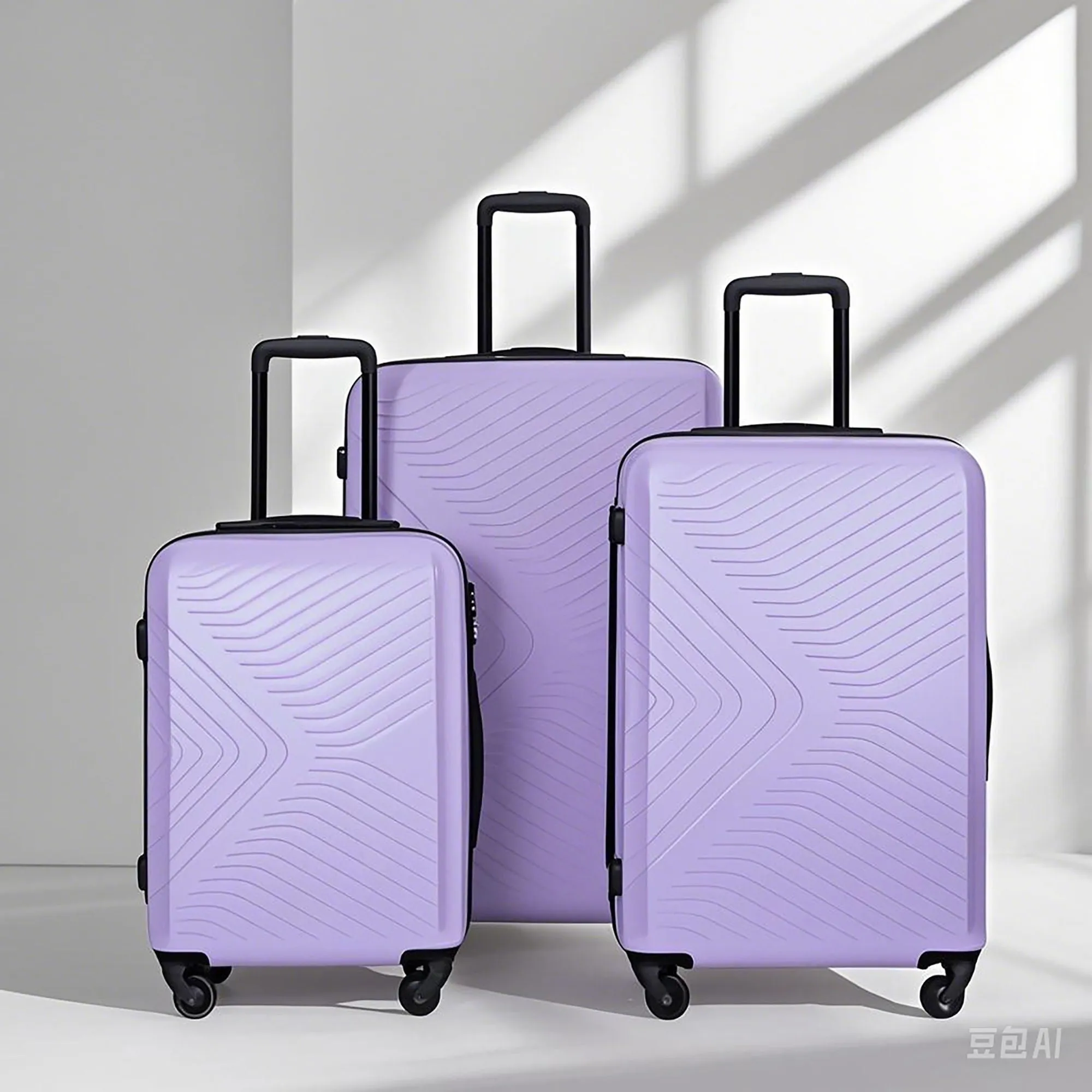 3 Piece Luggage Sets Lightweight Suitcase With Two Hooks, Spinner Wheels, Tsa Lock, Durable Hard Shell by Couch.com