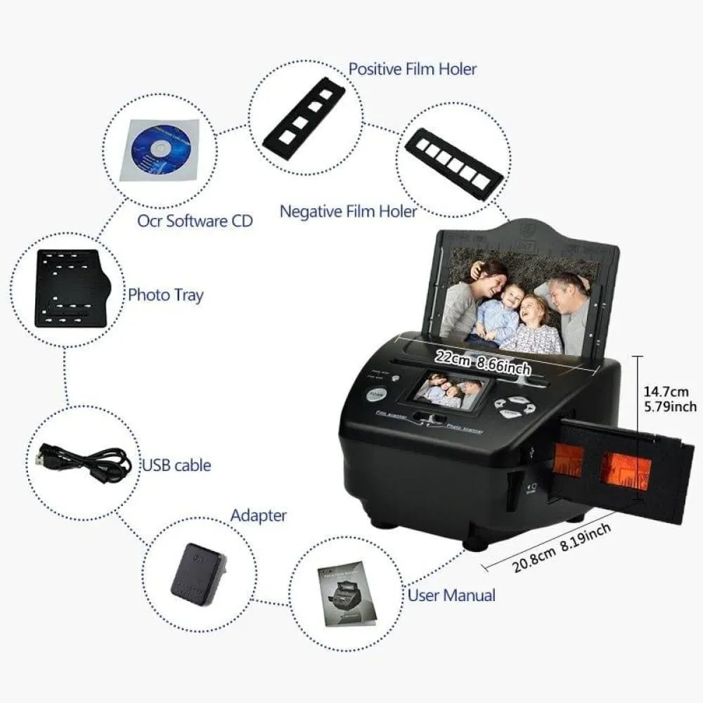 8.1 Mega Pixels Photo and Film Scanner 135 Negative Scanner Photo Scanner Combo