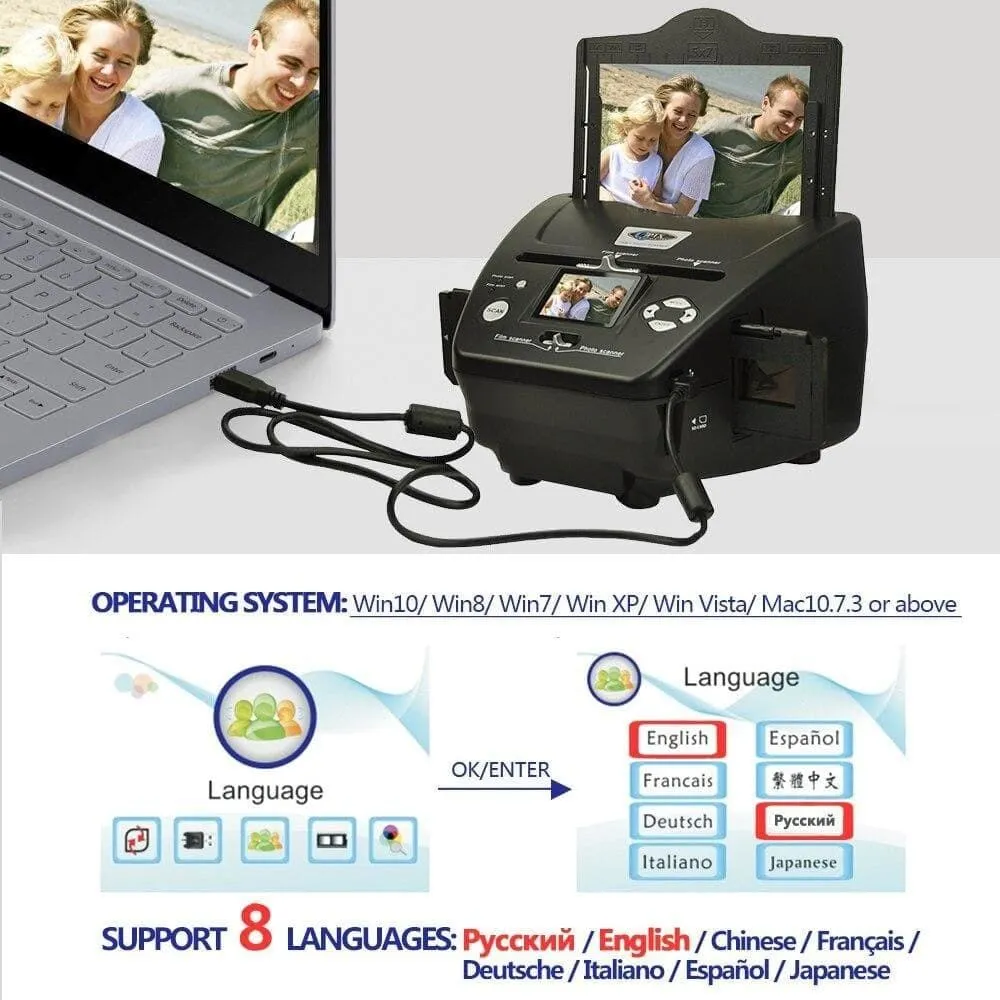 8.1 Mega Pixels Photo and Film Scanner 135 Negative Scanner Photo Scanner Combo