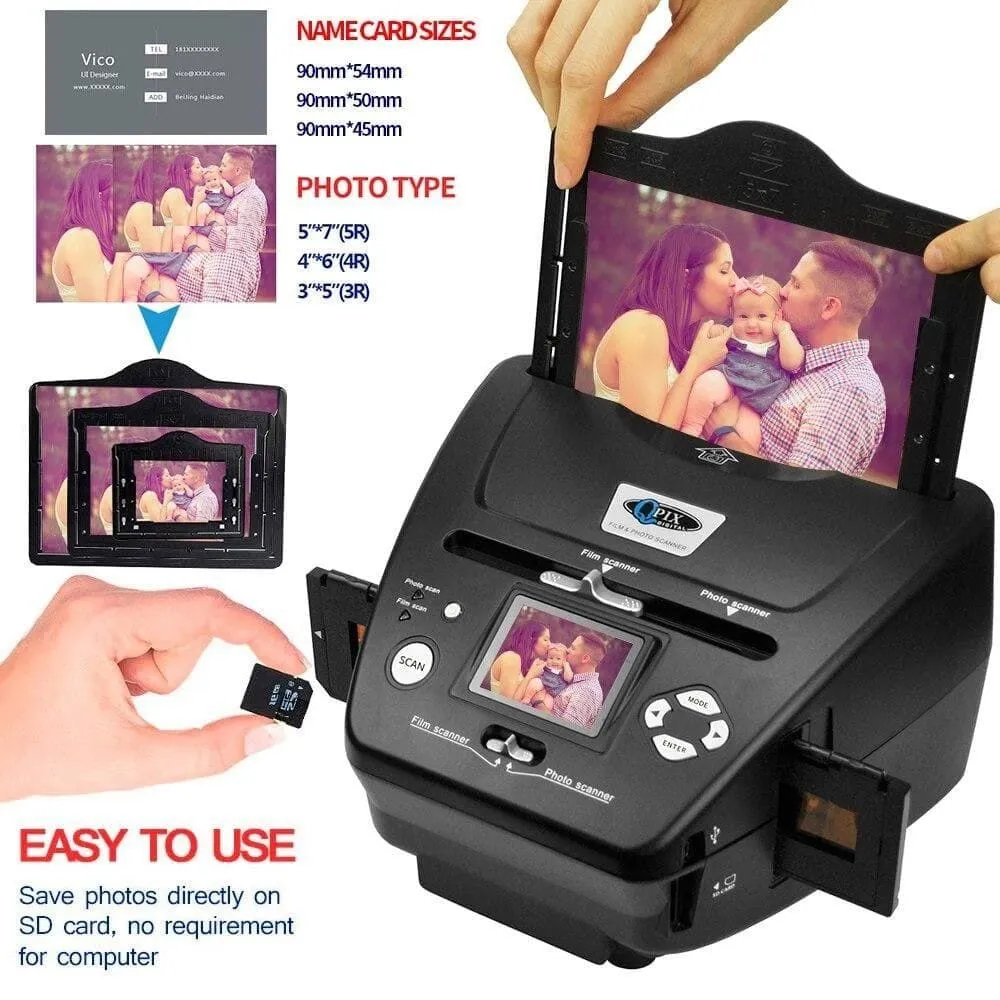 8.1 Mega Pixels Photo and Film Scanner 135 Negative Scanner Photo Scanner Combo
