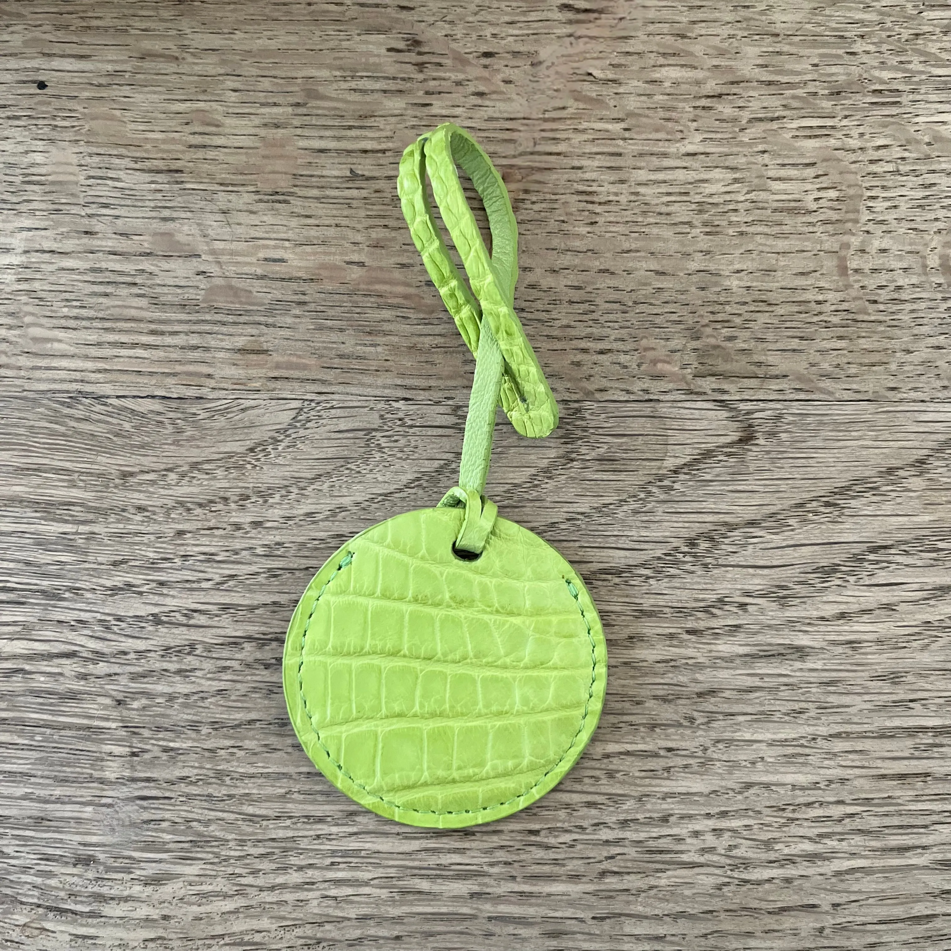 AIR TAG BAG TAG - CHARTREUSE MATTE ALLIGATOR  - IN STOCK NOW