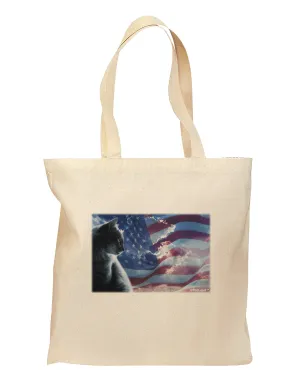 All American Cat Grocery Tote Bag by TooLoud