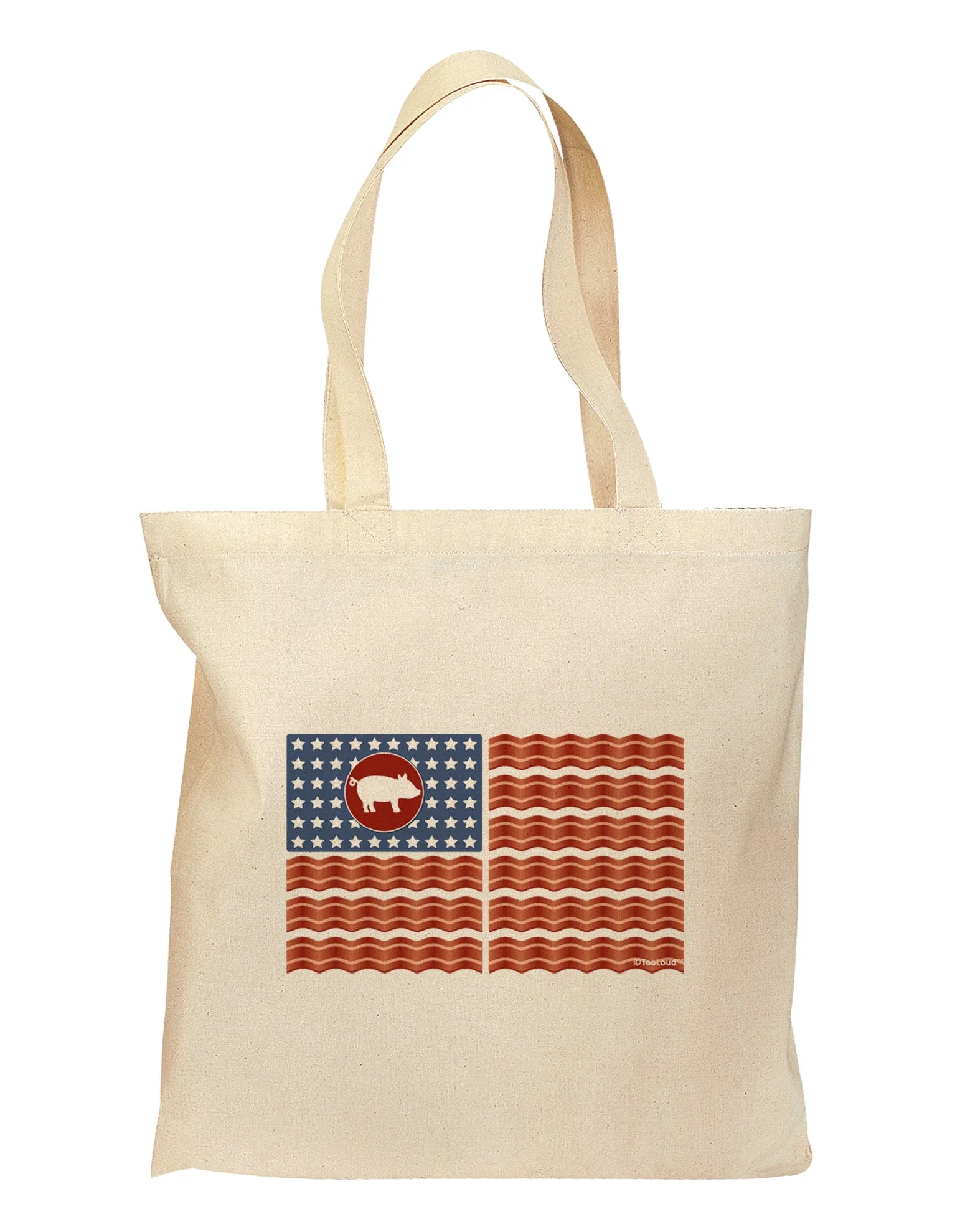 American Bacon Flag Grocery Tote Bag