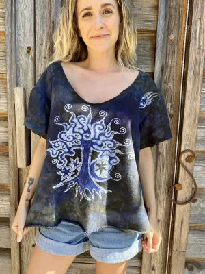 Amethyst Forest Cotton Handmade Batik Top