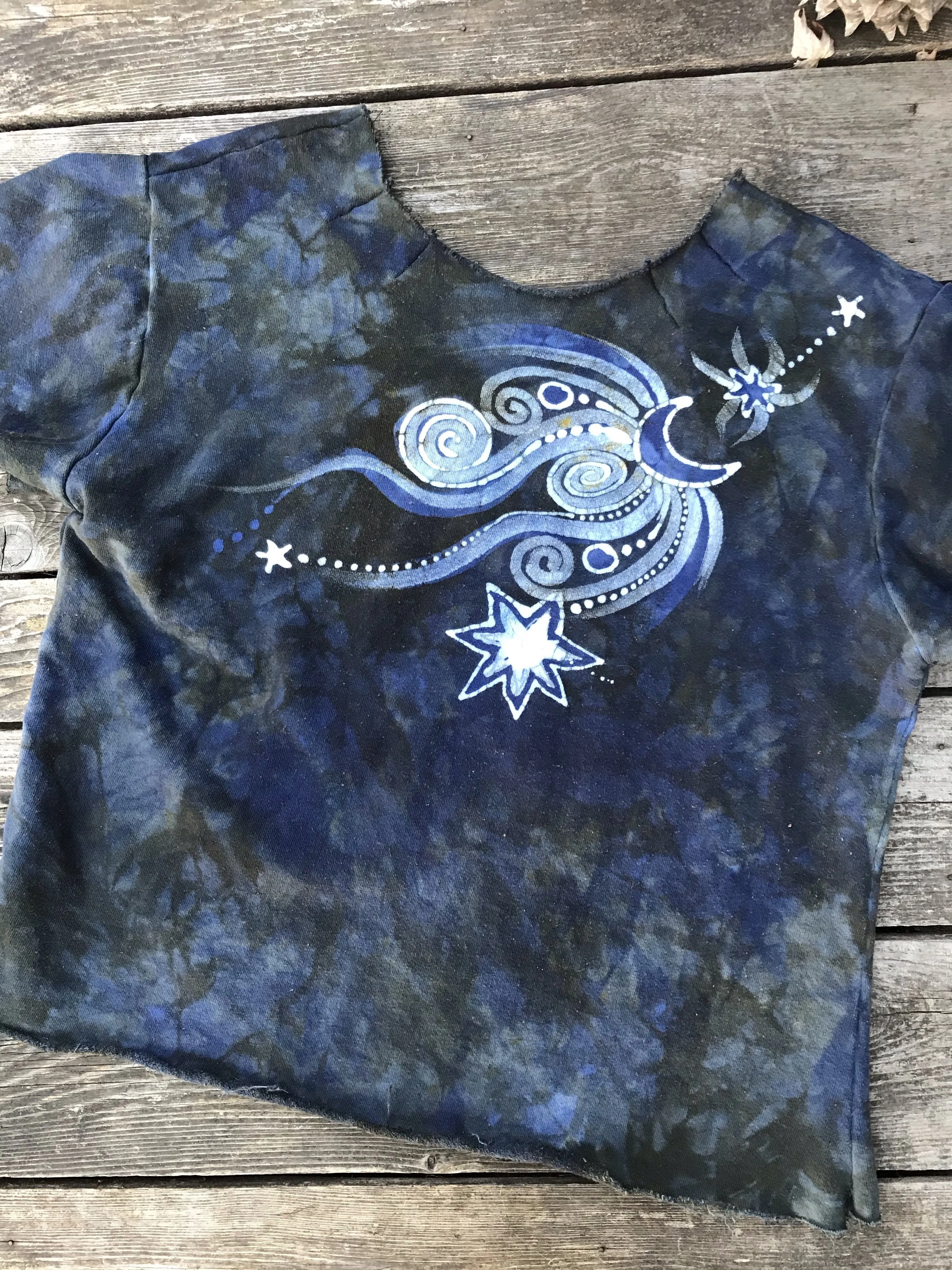 Amethyst Rain Forest Cotton Handmade Batik Top - Large