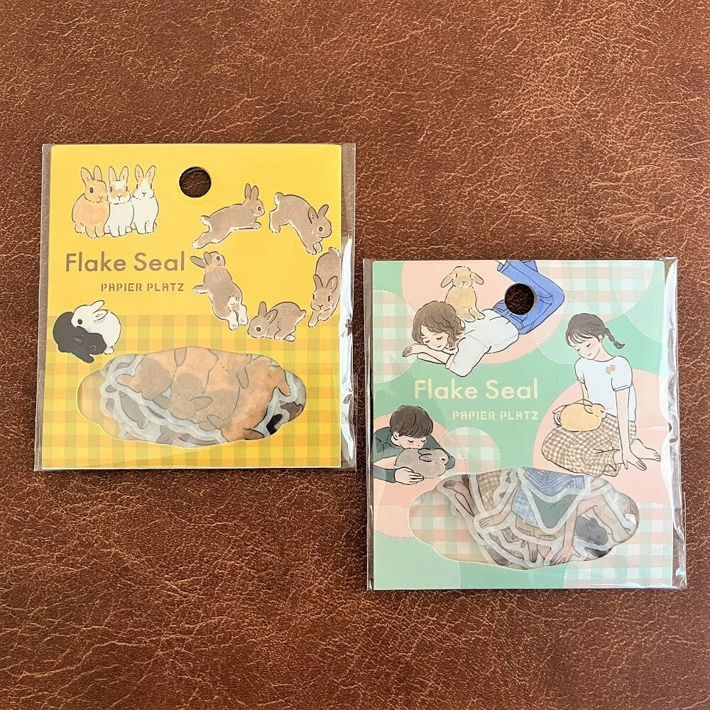 Atsumaru Rabbit Flake Sticker Schinako Moriyama