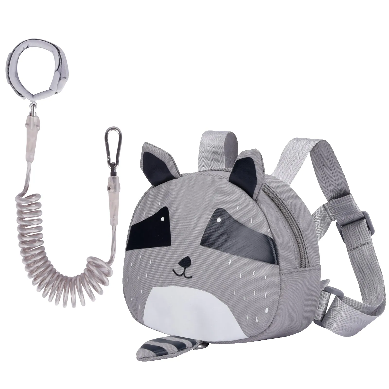 Bebamour Animal Toddler Backpack with Safety Reins Mini Bag with Safety Leash for Children Portable Backpack Rucksack with Safety Harness for Boys and Girls, Grey Bear