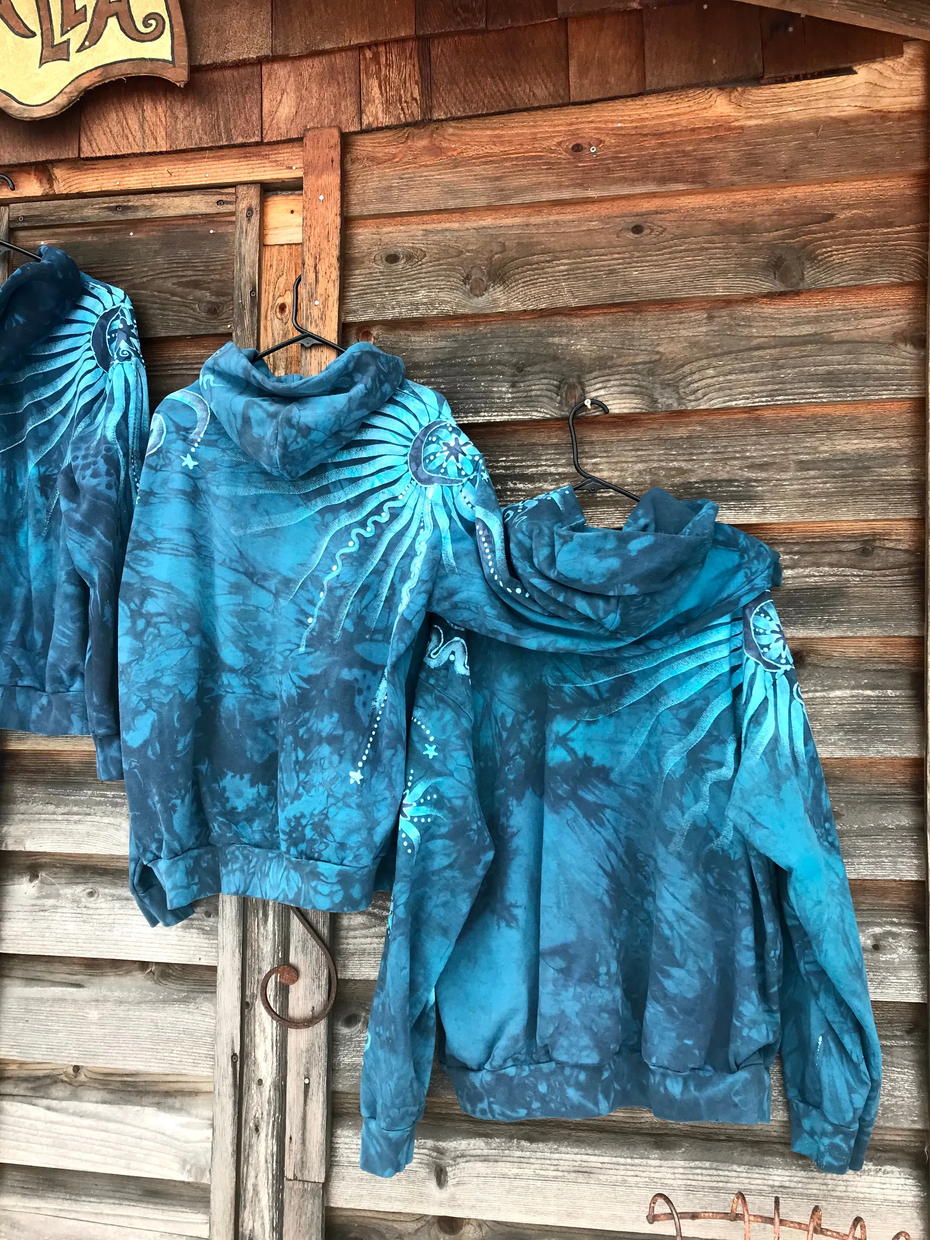 Blue Moon Handcrafted Batik Zipper Hoodie - Size 2X