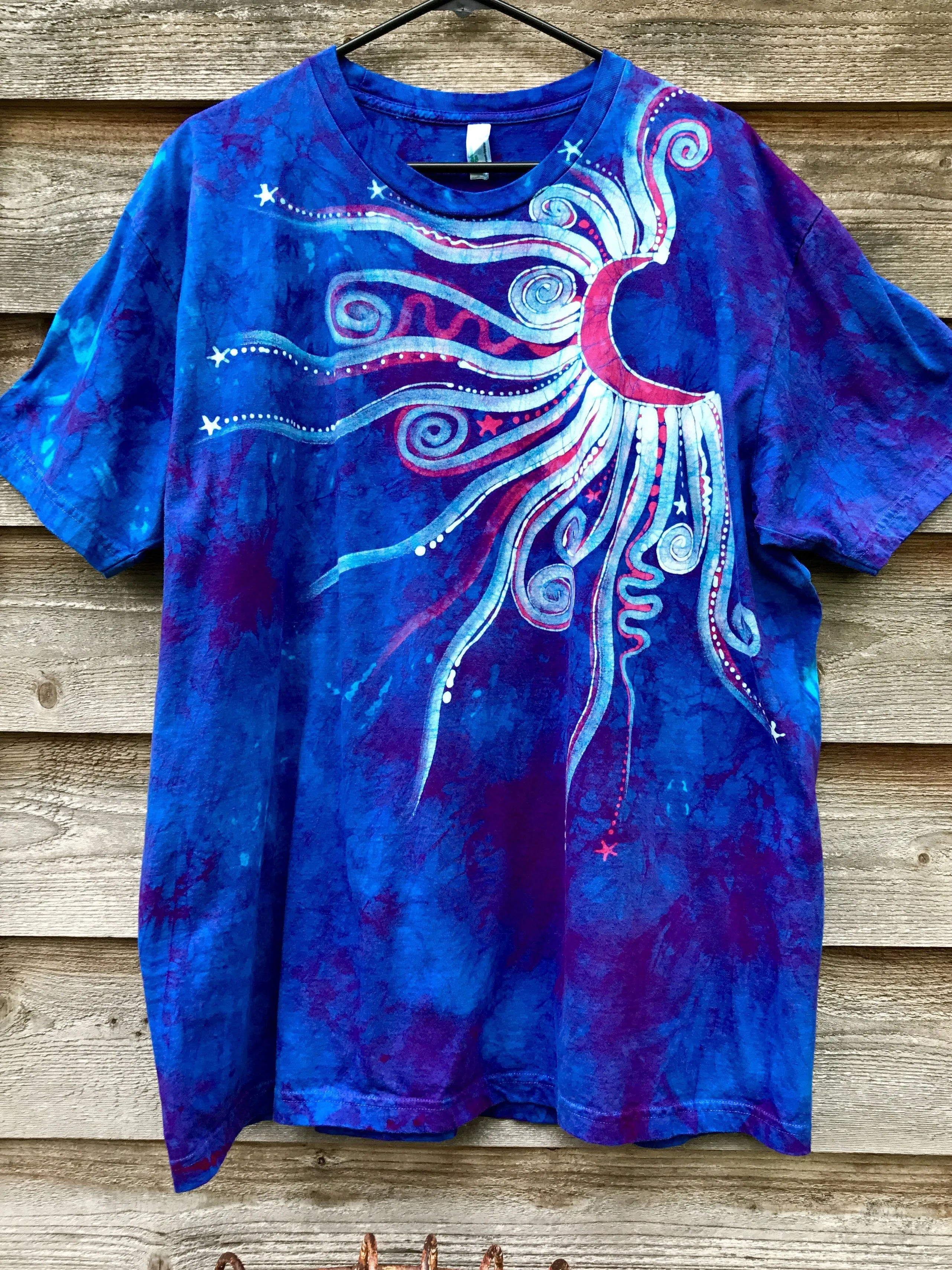 Blue Skies Blue Moonbeams Organic Batik Tshirt