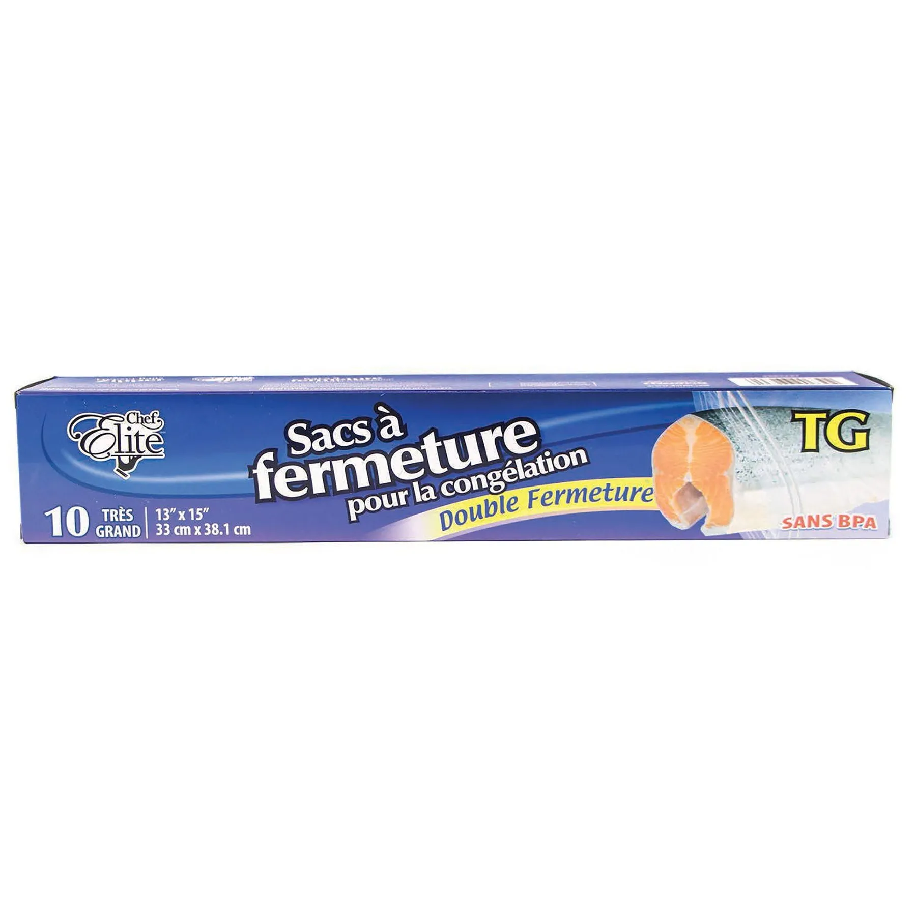 Chef Elite 10 Double Zipper Freezer Bags 13x15in