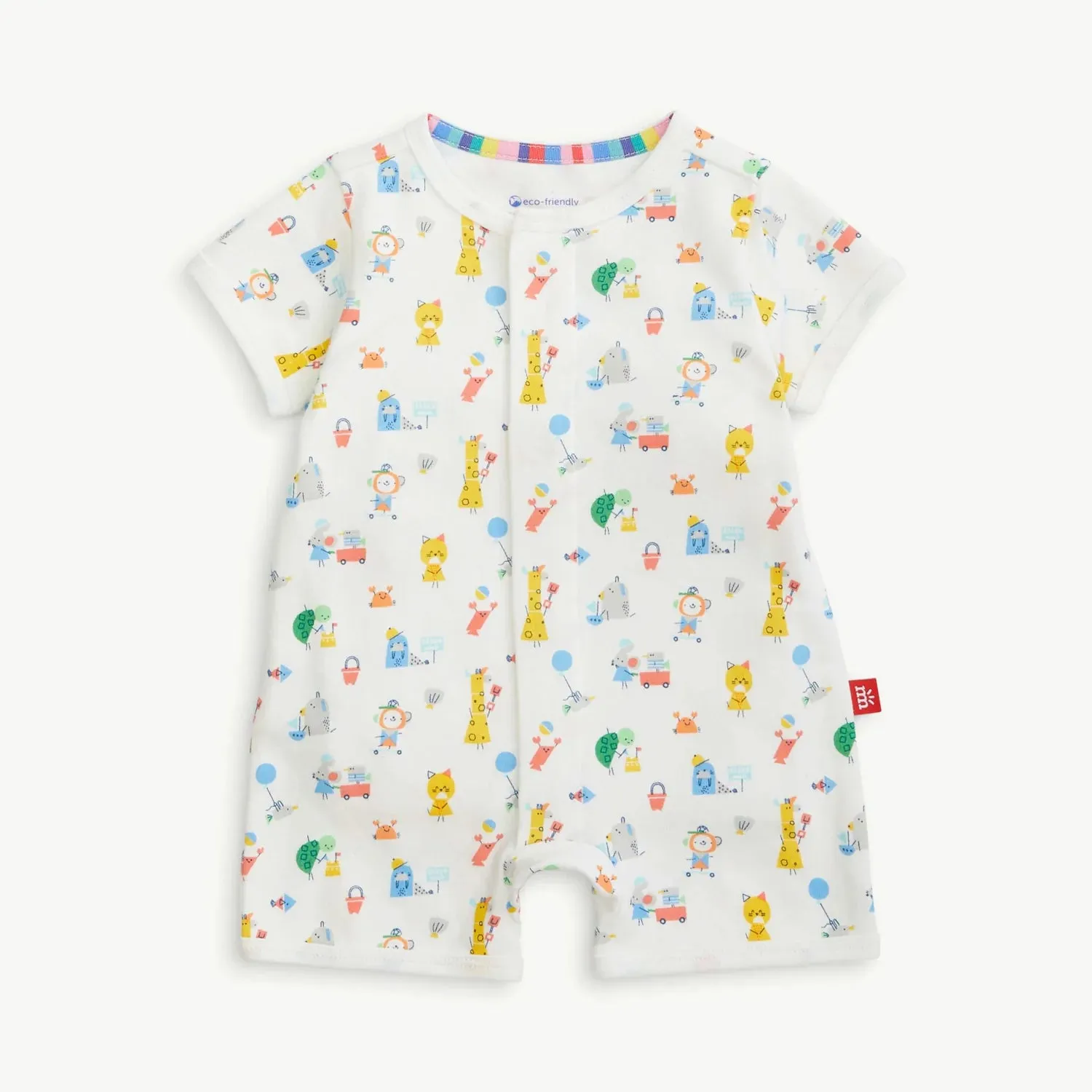 Cotton Magnetic Short Sleeve Romper