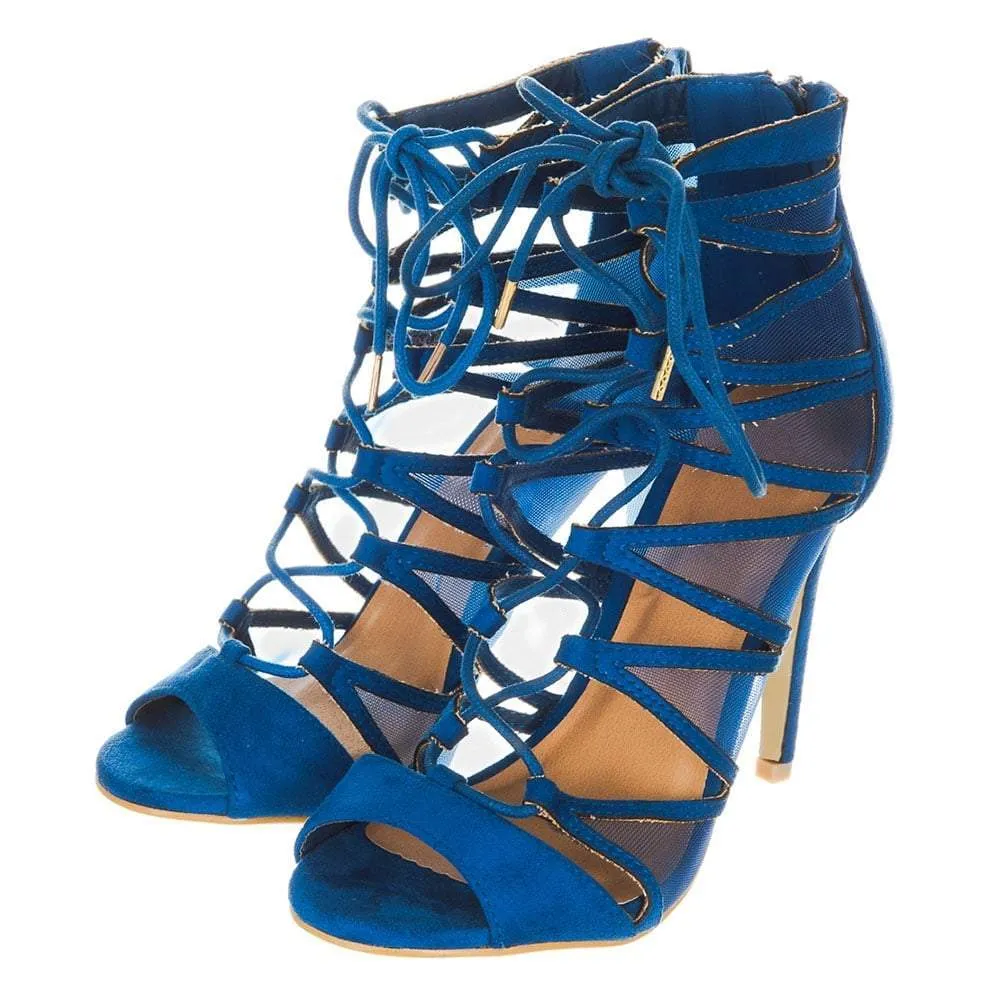 Dara High Heel Open Toe Strappy Ghillie Sandal