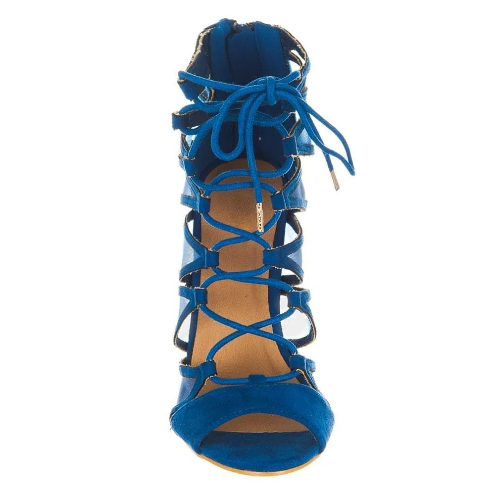 Dara High Heel Open Toe Strappy Ghillie Sandal