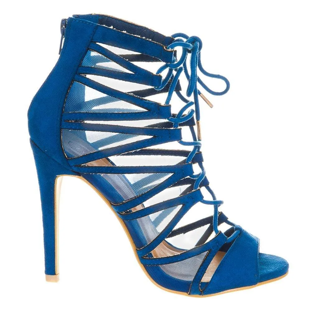 Dara High Heel Open Toe Strappy Ghillie Sandal