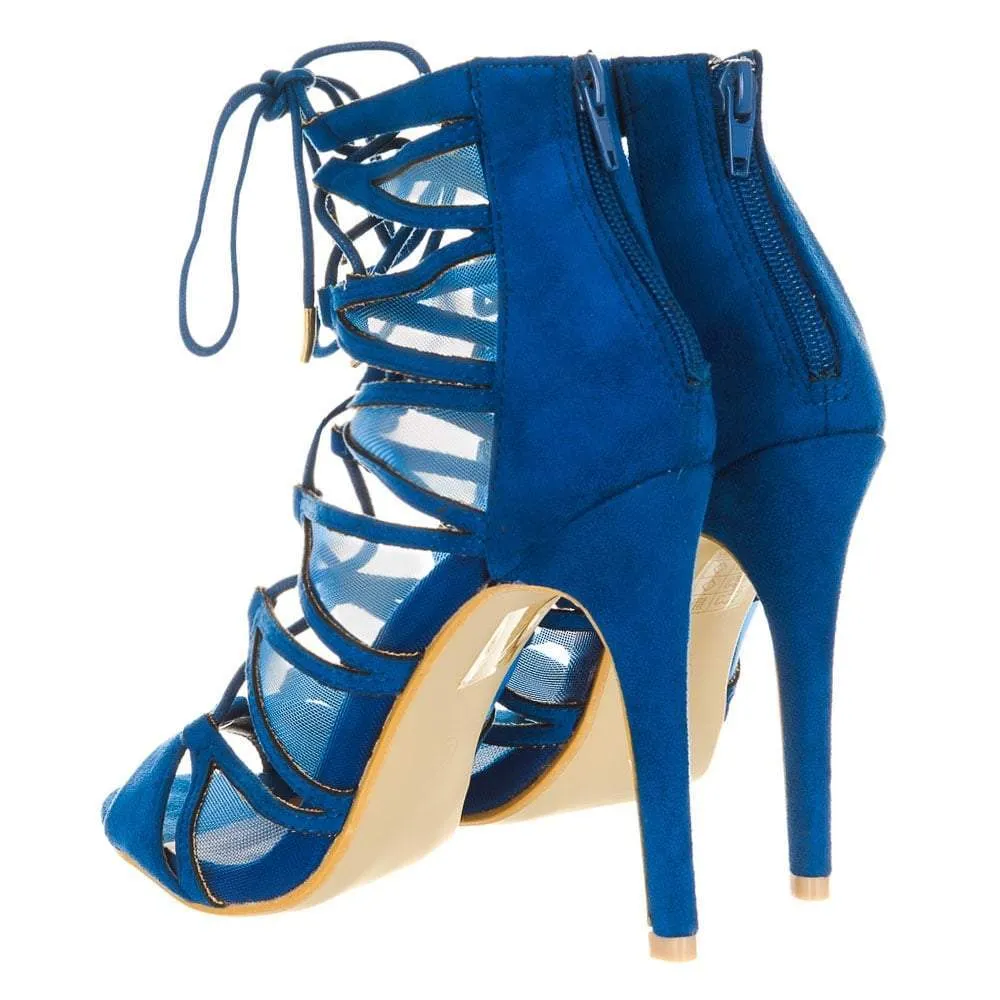 Dara High Heel Open Toe Strappy Ghillie Sandal