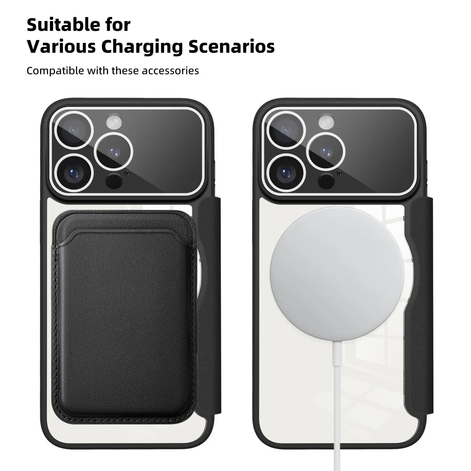 For Iphone 15 Colored Shield Magsafe Magnetic Rfid Anti-Theft Leather Phone Case