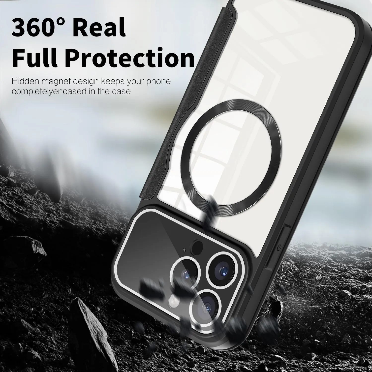 For Iphone 15 Colored Shield Magsafe Magnetic Rfid Anti-Theft Leather Phone Case