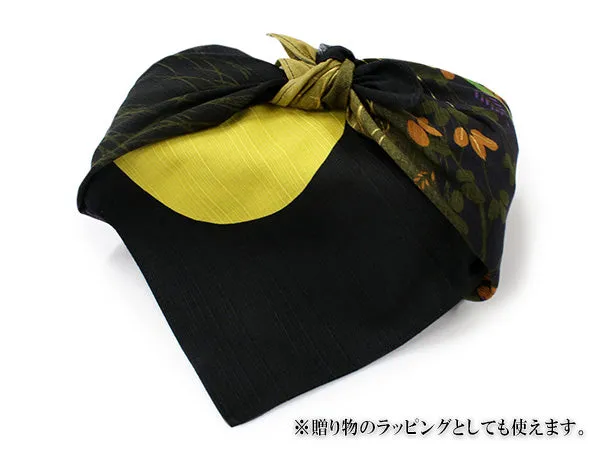 Furoshiki, Japanese Traditional Handkerchief Wrapping Cloth - Small, Black Tsukimi Rabbits Moon