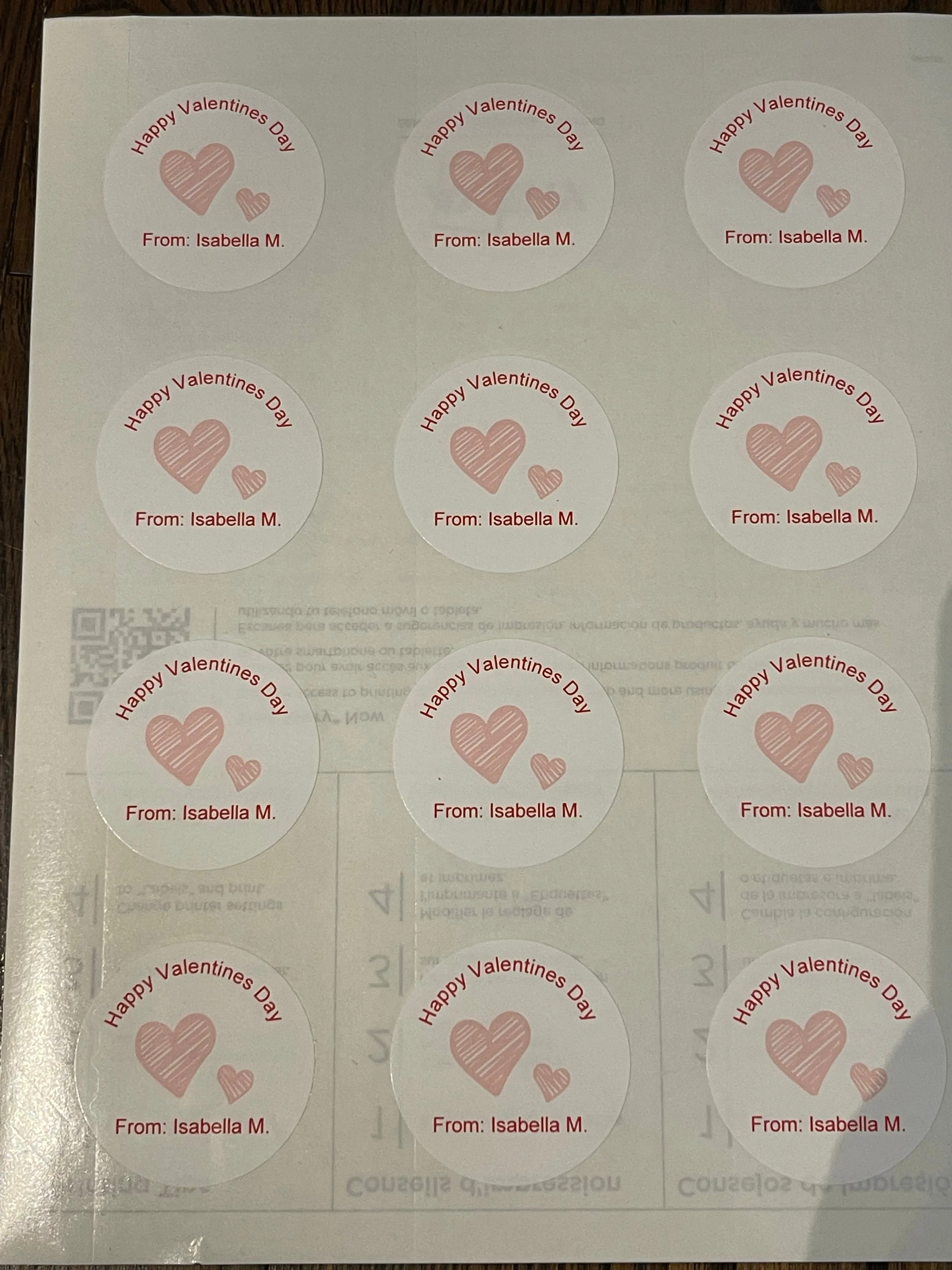 Happy Valentines Day With Hearts Round Stickers