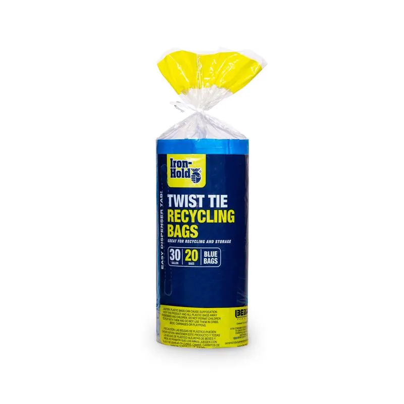 Iron-Hold 30 gal Kitchen Trash Bags Twist Tie 20 pk 1.5 mil