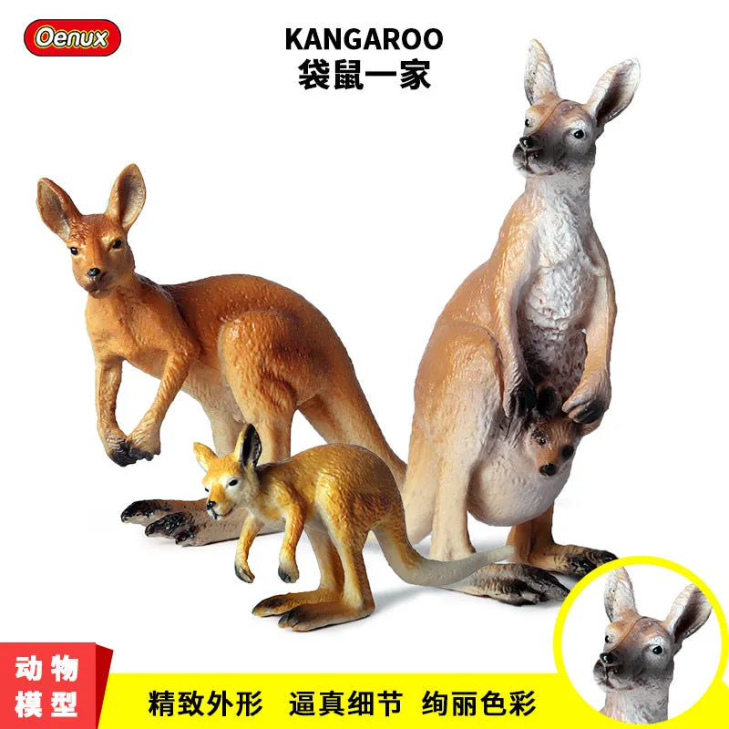 Kangaroo Model Set Children's Simulation Animal Model Birthday Cake Decoration