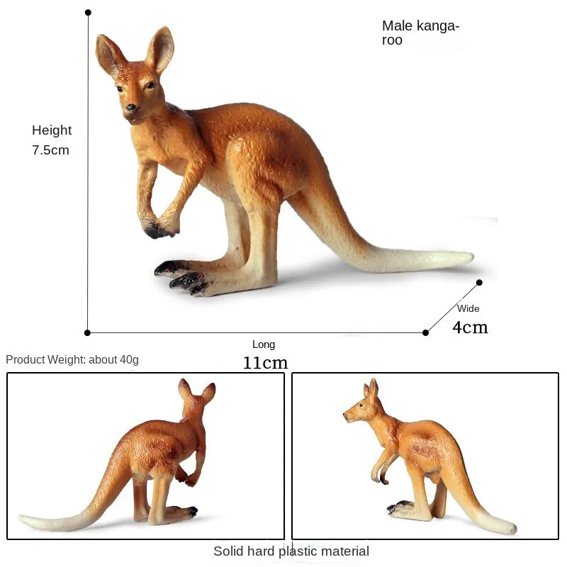 Kangaroo Model Set Children's Simulation Animal Model Birthday Cake Decoration