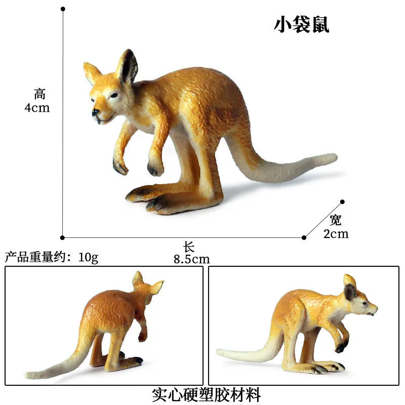Kangaroo Model Set Children's Simulation Animal Model Birthday Cake Decoration