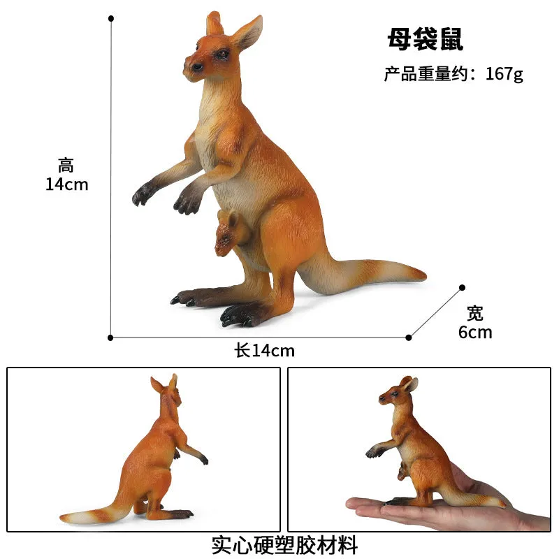 Kangaroo Model Set Children's Simulation Animal Model Birthday Cake Decoration