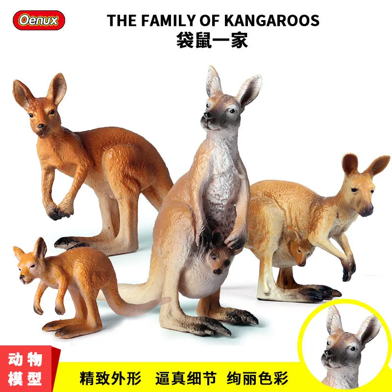 Kangaroo Model Set Children's Simulation Animal Model Birthday Cake Decoration