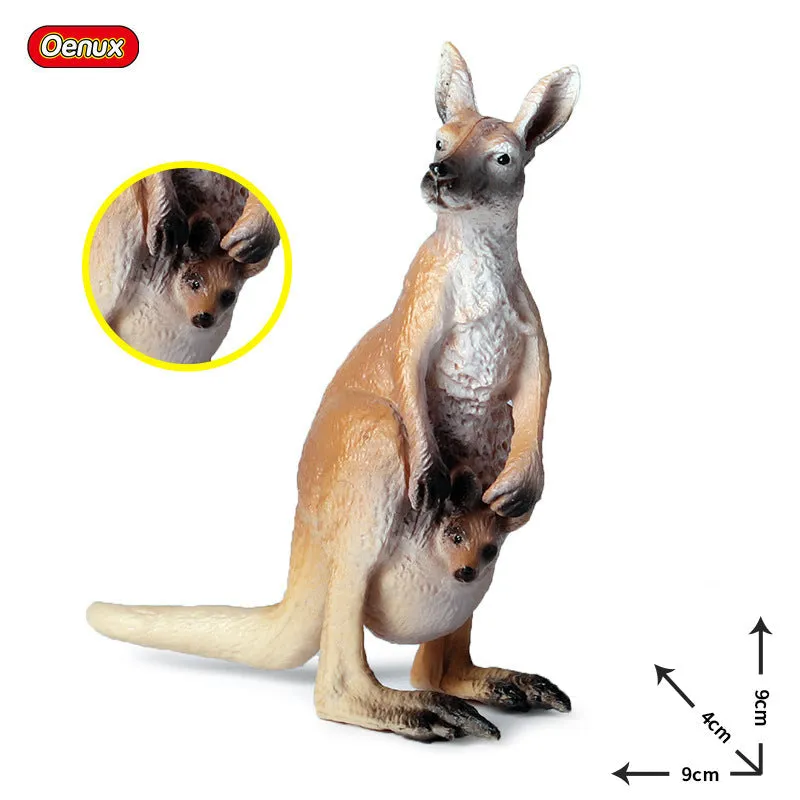 Kangaroo Model Set Children's Simulation Animal Model Birthday Cake Decoration