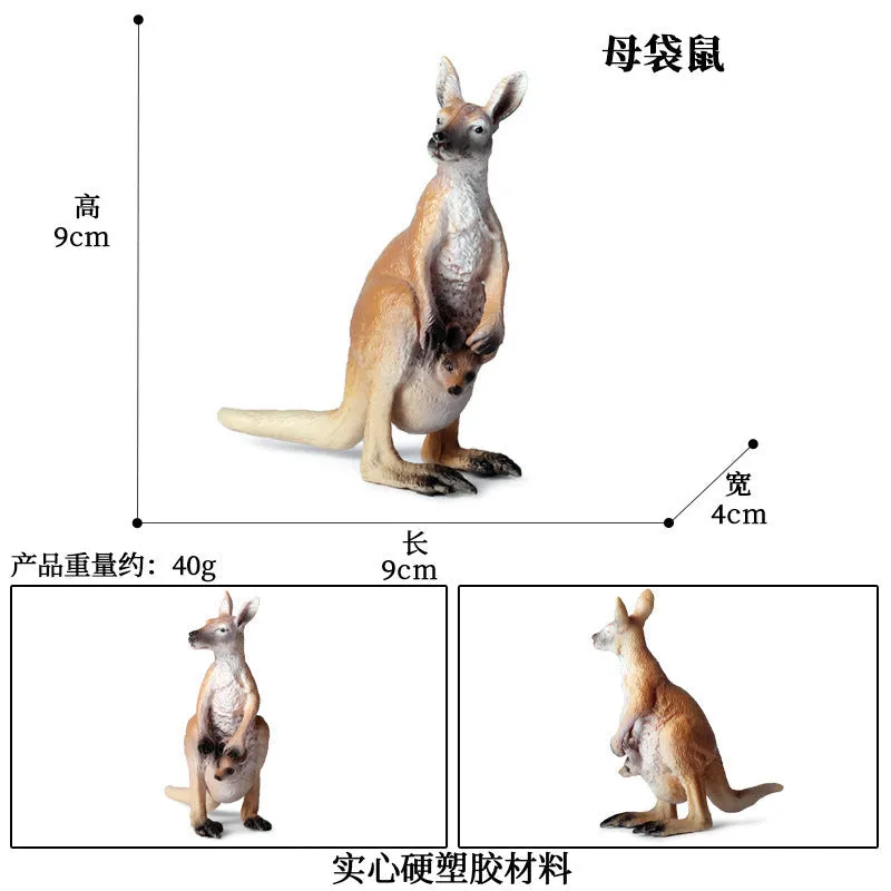 Kangaroo Model Set Children's Simulation Animal Model Birthday Cake Decoration