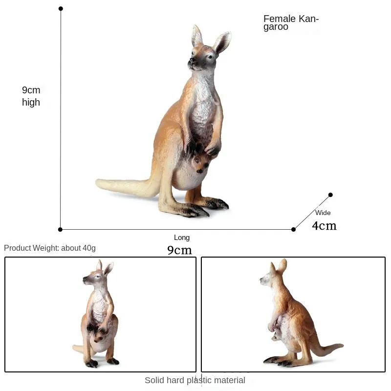 Kangaroo Model Set Children's Simulation Animal Model Birthday Cake Decoration