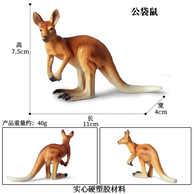 Kangaroo Model Set Children's Simulation Animal Model Birthday Cake Decoration