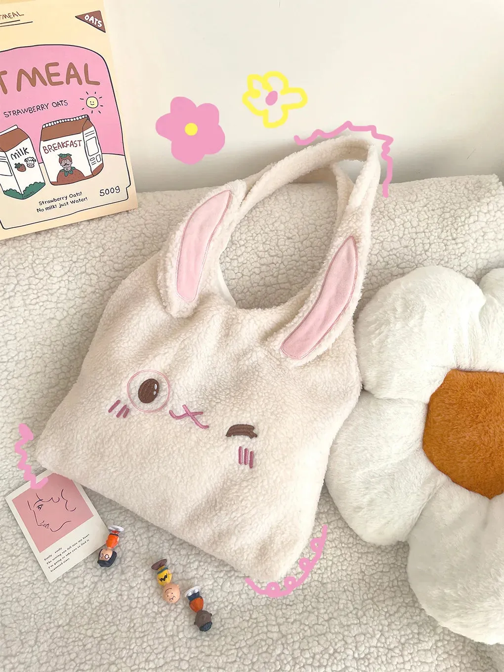 Kawaii Bunny & Bear Tote Bags