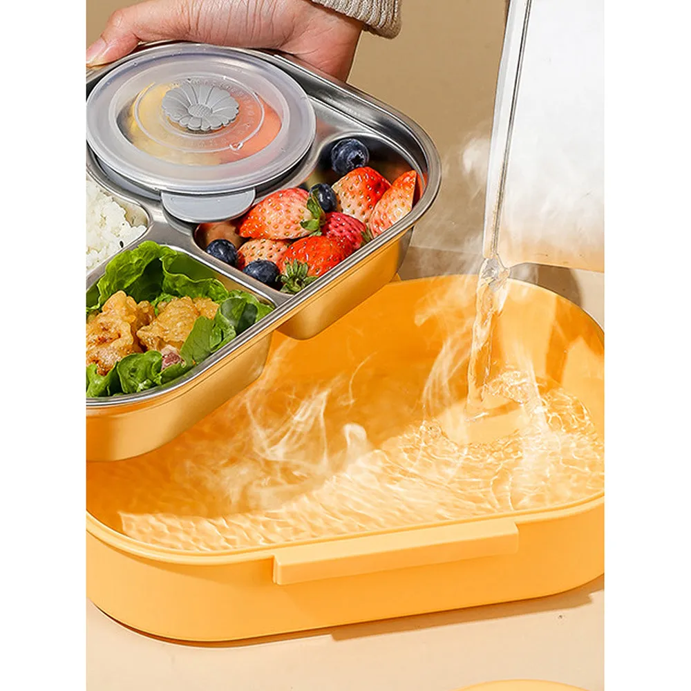 Little Surprise Box, Cute Puppy Big Size Stainless Steel Lunch Box /Tiffin With Insulated Matching Lunch Bag, stainless steel spoon and chopsticks for Kids & Adults