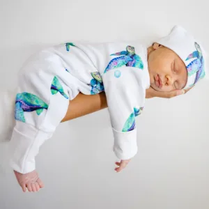 Long Zippy Romper - Sea Turtle