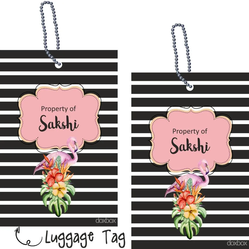 Luggage Tag - Tropical Flamingo