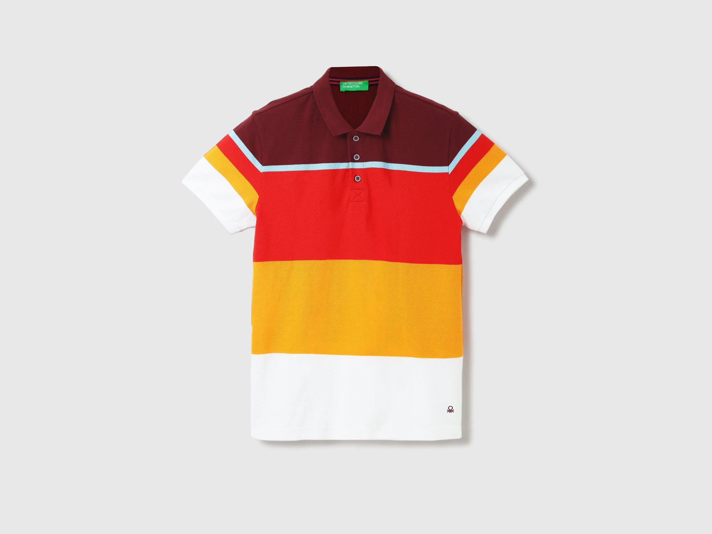 Men Colorblock Polo Collar T-Shirt