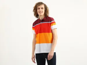 Men Colorblock Polo Collar T-Shirt