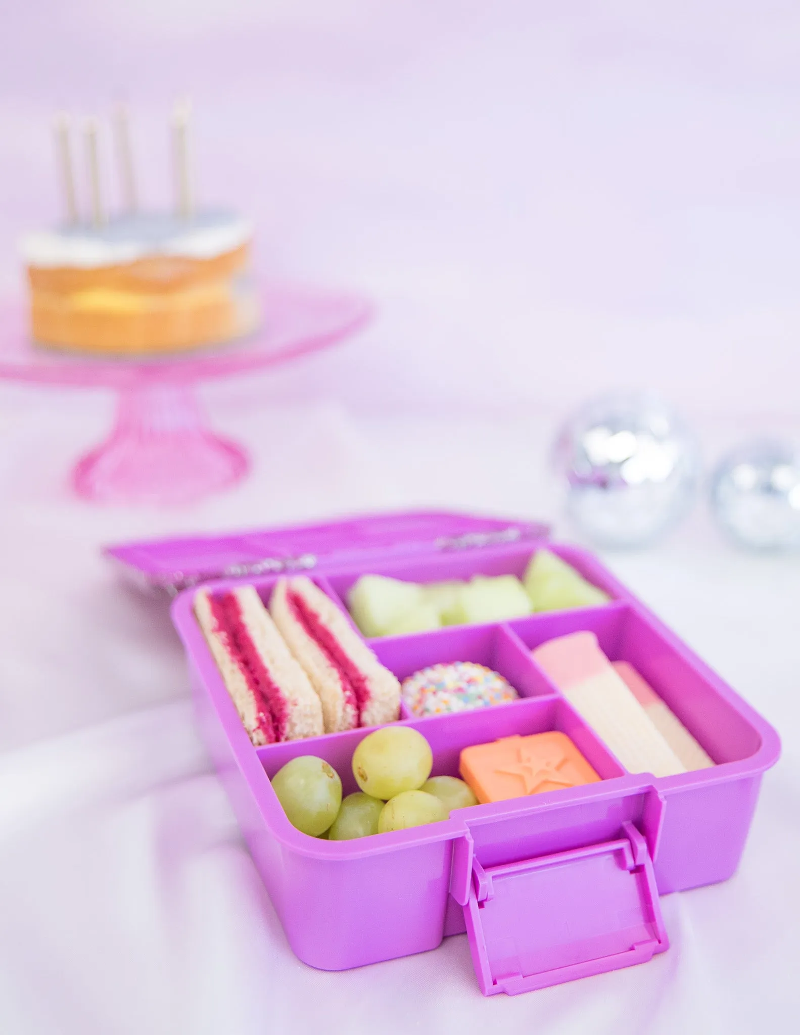 MontiiCo Bento Five Lunch Box - Magenta Glitter