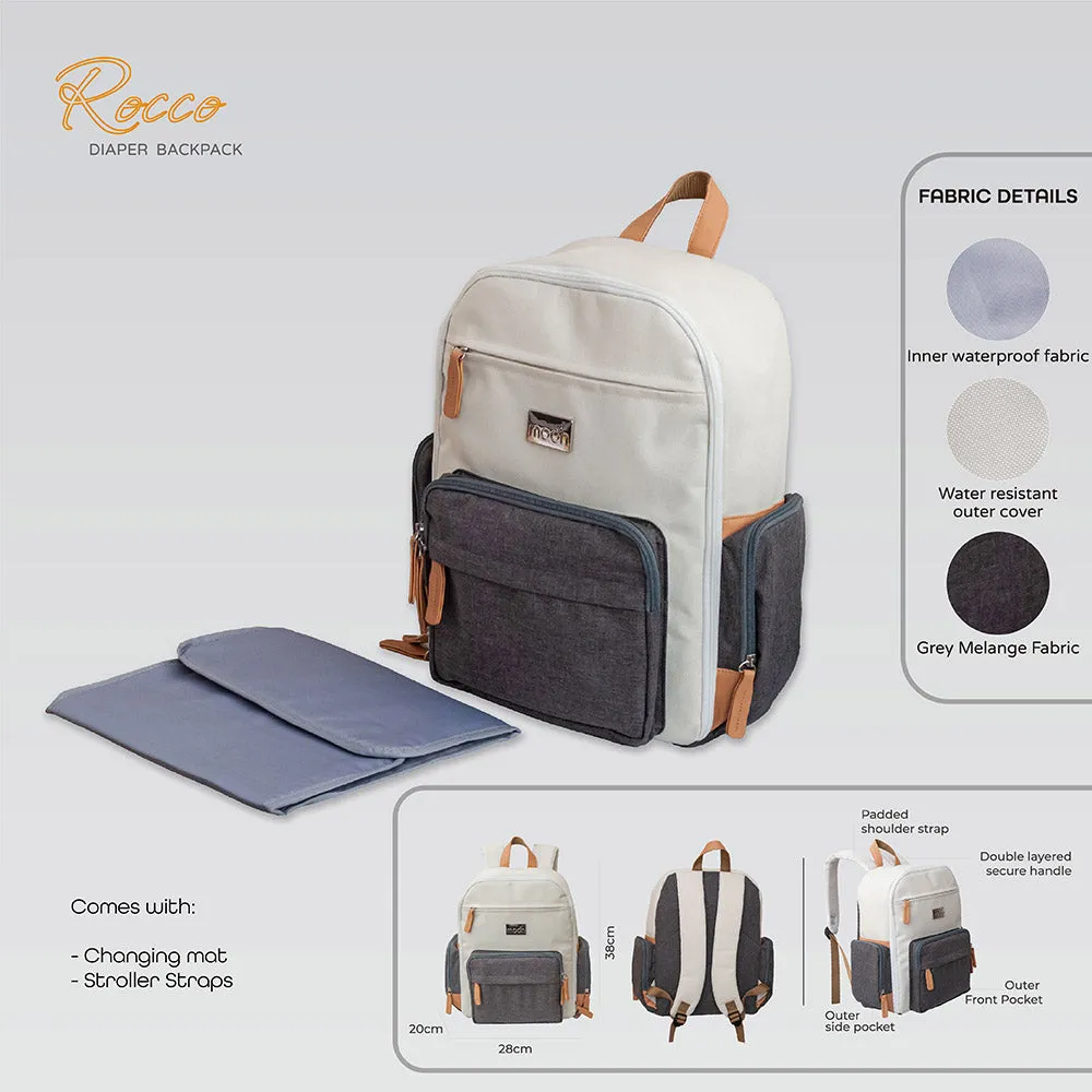 Moon Rocco Diaper Backpack (Grey Melange)
