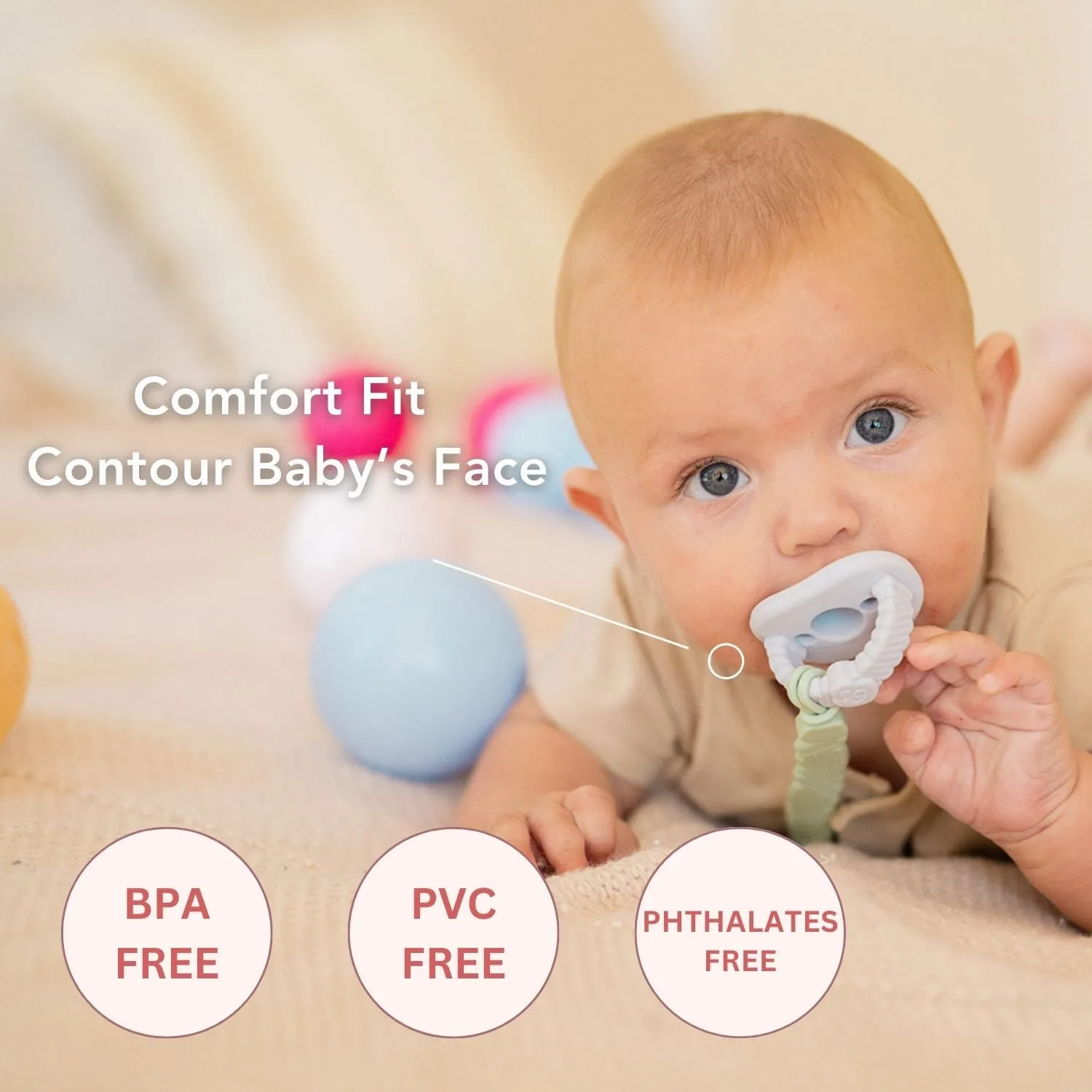 Newborn Teether Pacifiers 2 in 1 (6 Months onwards)