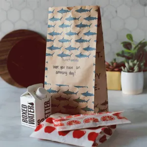 Recyclable Large Paper Lunch Sacs - 50 Count Shark