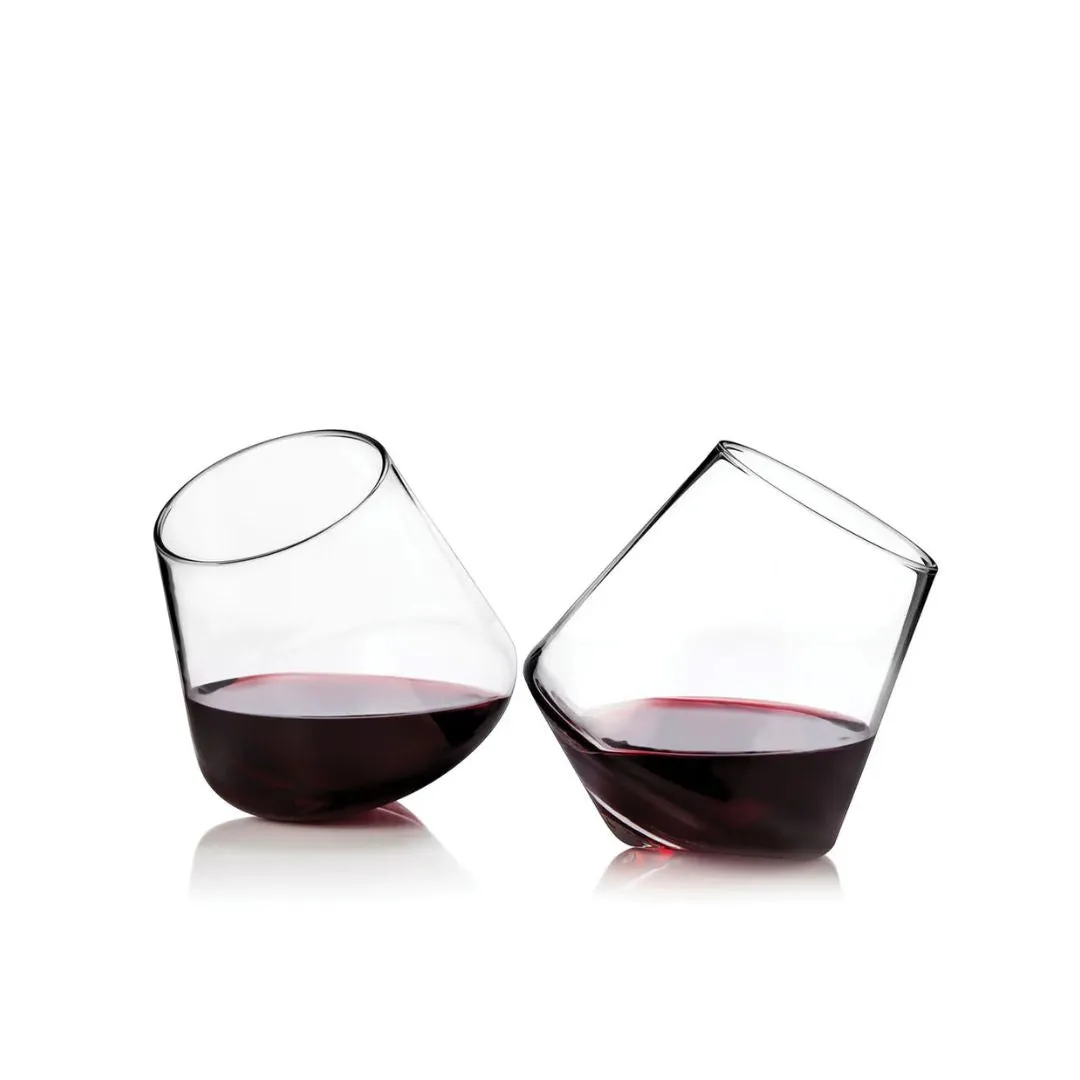 Rolling Crystal Wine Glasses (Set of 2)